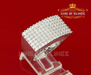 Silver White 8.00ct Cubic Zirconia Rectangle Adjustable Ring From SZ 9.5 to 11.5 KING OF BLINGS