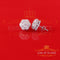 King of Bling's Men's/Women's 925 Silver White 2.00ct VVS 'D' Moissanite Floral Stud Earrings KING OF BLINGS