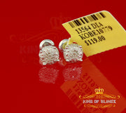 King Of Bling's 0.05ct Real Diamond 925 Sterling Silver White For Men's & Women's Round Earring KING OF BLINGS