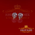 King of Blings- 1.94ct Cubic Zirconia 925 White Sterling Silver Women's Hip Hop Flower Earrings KING OF BLINGS