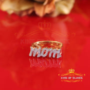 King Of Bling's 925 Silver 0.52ct Cubic Zirconia MOM Yellow Ring Size-7 Offer @ Mother's Day KING OF BLINGS