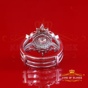 King of Bling's 1.66ct Moissanite Women Enhancer Round White 925 Silver Wrap Insert Ring Size 7 King of Blings