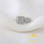 King Of Bling's Elongated 0.33 CT 925 Silver White Cinderella Womens Real Diamond Ring SZ 7 KING OF BLINGS