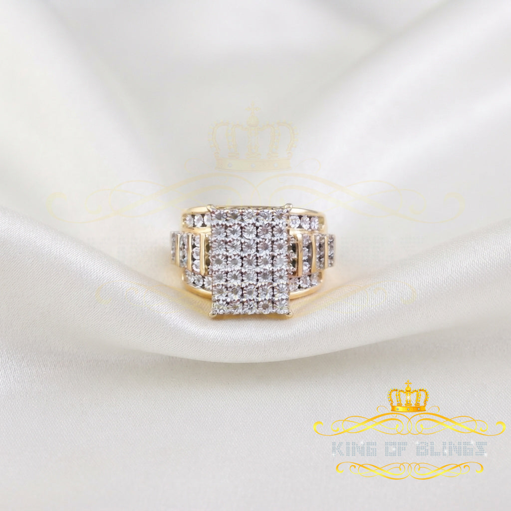 King Of Bling's 0.25ct Real Diamond 925 Cinderella Rectangle Yellow Silver Womens Ring in Size 8 KING OF BLINGS