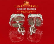 King of Bling's 925 Sterling White Silver 0.25ct Diamond For Women's/ Men's Circle Stud Earrings KING OF BLINGS