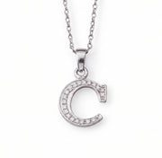 King Of Bling's Attractive Sterling SilverAll Alphabet Letter White Pendant with Cubic Zirconia KING OF BLINGS