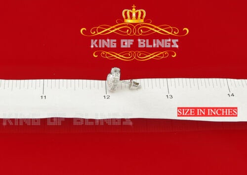 King of Bling's 925 Sterling White Silver 0.25ct Diamond For Women's/ Men's Circle Stud Earrings KING OF BLINGS