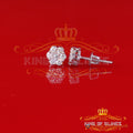 King of Bling's Men's/Womens 925 Silver White 0.50ct VVS 'D' Moissanite Floral Stud Earrings KING OF BLINGS