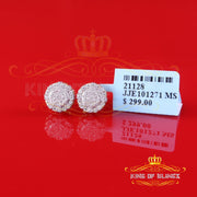 King of Bling's Men's/Womens Silver Yellow 0.50ct VVS 'D' Moissanite 2 Round Earrings KING OF BLINGS