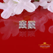 King of Blings-0.03ct Diamond Stud Earrings For Women Yellow 925 Sterling Silver Stud For Men KING OF BLINGS