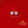King of Bling's Men's/Womens 925 Silver White 0.75ct VVS 'D' Moissanite Round stud Earrings KING OF BLINGS
