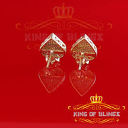 King of Blings-925 Sterling Silver Yellow 0.25ct Diamond For Women's / Men's Stud Heart Earring KING OF BLINGS