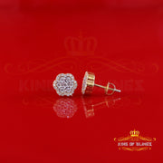 King of Blings-Miracle Setting 0.25ct Diamond 925 Silver Yellow for Men's & Women Stud Earrings King of Blings