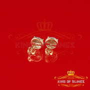 King of Blings-925 Sterling Silver 0.10ct Diamond For Women's & Men's Yellow Stud Round Earring KING OF BLINGS