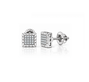 King Of Bling's 925 Sterling Silver 0.10ct Small Diamond For Women's & Men's White Stud Earring KING OF BLINGS