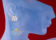 King of Bling's 2.66ct Cubic Zirconia 925 Yellow Silver Women's & Men's Hip Hop Floral Earrings KING OF BLINGS