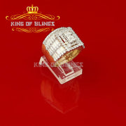 King Of Bling's Sterling Yellow Silver Square 5.00ct Cubic Zirconia Bridal Womens Ring Size 7.5 KING OF BLINGS