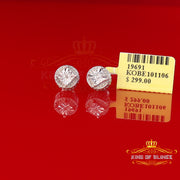 King Of Bling's 0.10ct Diamond 925 Sterling Silver White For Men's/Women's Stud Round Earrings KING OF BLINGS