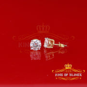 King  of Bling's Stud 925 silver Yellow 4.50ct VVS 'D' Moissanite Men & Women Stud Stud Earrings KING OF BLINGS