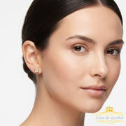 King Of Bling's 925 Sterling Yellow Silver Kite Shape 6.45MM size 0.10 CT Diamond Stud Earrings KING OF BLINGS