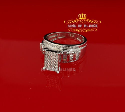 King Of Bling's925 Sterling White Silver 1.31ct Cubic Zirconia Cinderella Womens Rings Size 8