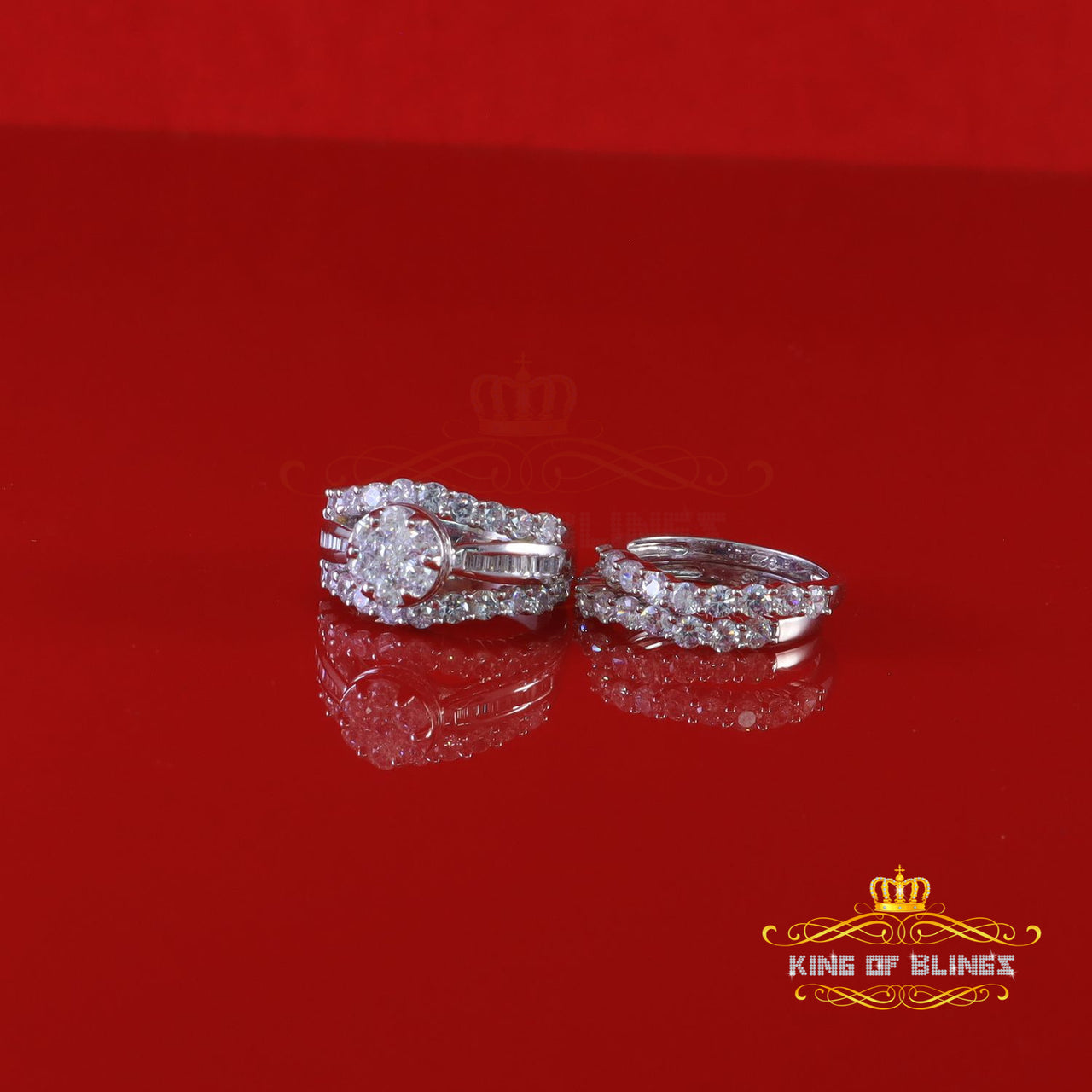Silver 8.50ct Cubic Zirconia Piece Double Halo Bridal White Womens Ring Size 8