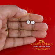 King of Blings- 0.94ct Cubic Zirconia 925 White Sterling Silver Women's Hip Hop Round Earrings KING OF BLINGS