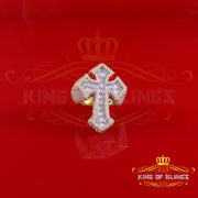 King of Bling's New Yellow Cross Rings Size 10 Men's 925 Sterling Silver 6.0ct VVS D Moissanite King of Blings