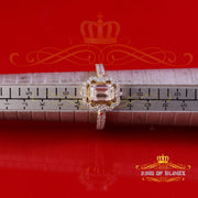 King of Bling's Square 925 Sterling Yellow Silver 2.00ct VVS 'D' Moissanite Rings SZ 7 for Women King of Blings