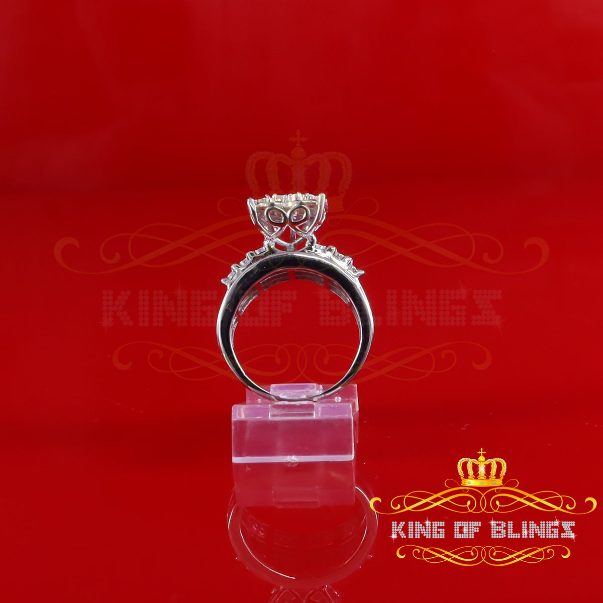 King Of Bling's New Cindarella Heart Ring SZ 7 Real Diamond 0.25ct White 925 Silver for Women King of Blings