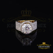 King Of Bling's 9.65ct Cubic Zirconia Yellow Sterling Silver Men's/ Women Engagement Ring Size 6 KING OF BLINGS