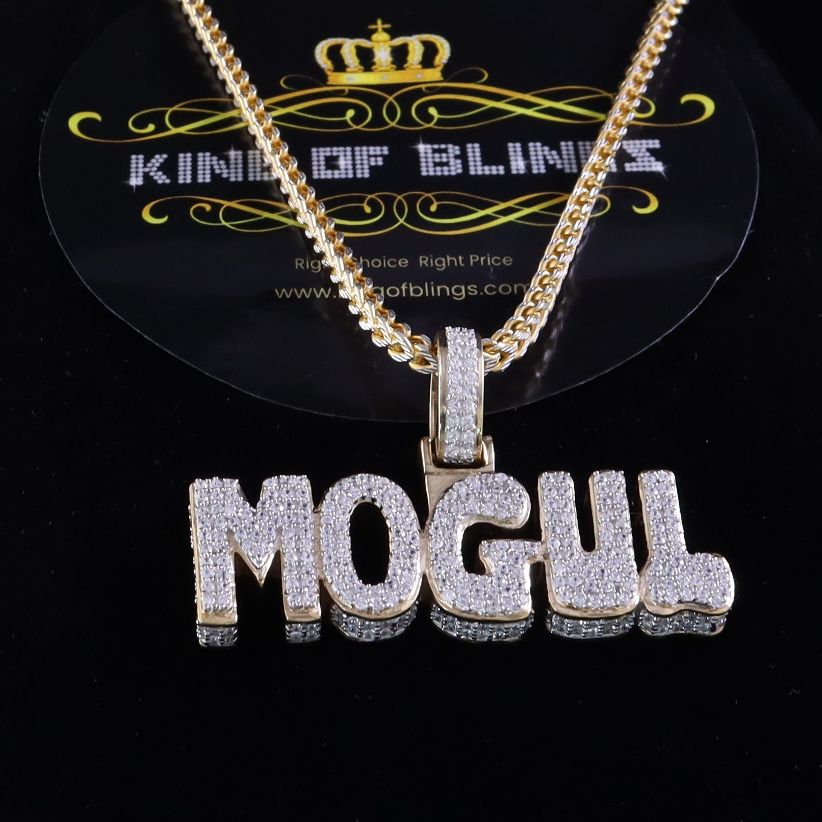 King Of Bling's King of Bling's Yellow Sterling Silver Mogul Pendant with 3.82ct Cubic Zirconia KING OF BLINGS