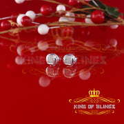 King Of Bling's 0.10ct Diamond 925 Sterling Silver White For Women's & Men's Round Stud Earring KING OF BLINGS