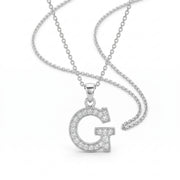 King Of Bling's Attractive Sterling SilverAll Alphabet Letter White Pendant with Cubic Zirconia KING OF BLINGS