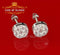 King of Blings- 2.76 ct Cubic Zirconia 925 White Silver Women's & Men's Hip Hop Round Earrings KING OF BLINGS