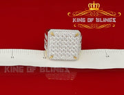 King Of Bling's 925 Silver Sterling Yellow 12.50ct Cubic Zirconia Square Men's Ring Size 9.5 KING OF BLINGS