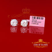 King of Bling's Mens/Womens stud 925 silver White 4.50ct VVS 'D' Color Moissanite Stud Earrings KING OF BLINGS