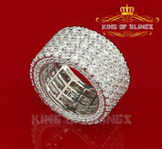 925 Cubic Zirconia 22.50ct White Silver Eternity Womens / Men's Ring Size 10 KING OF BLINGS