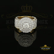 King Of Bling's 13.0ct Cubic Zirconia Yellow Silver Round Men's Adjustable Ring From Sz 7 to 9 KING OF BLINGS