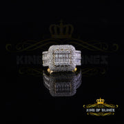 King of Bling's White Sterling Silver 5.50ct VVS D Baguetts Moissanite Square Ring Men's Size 11 King of Blings