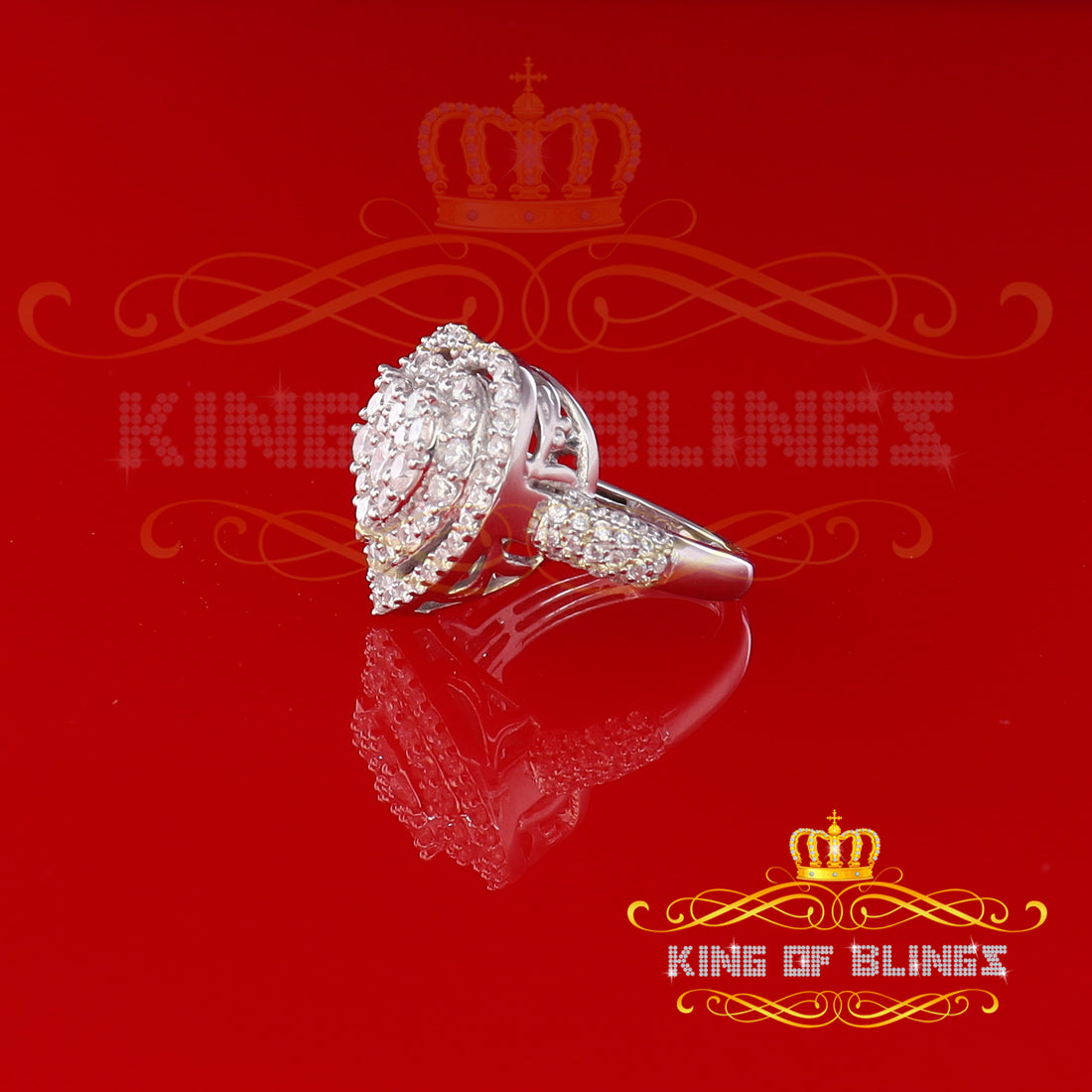 925 Sterling White Silver 5.50ct Cubic Zirconia Promise Heart Womens Ring Size 8 KING OF BLINGS
