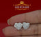 King of Blings- Aretes Para Hombre 925 White Silver 0.71ct Cubic Zirconia Heart Women's Earrings KING OF BLINGS