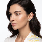 King Of Bling's Aretes Para Hombre Heart 925 Yellow Silver 0.33ct Diamond Women's Style Earrings KING OF BLINGS