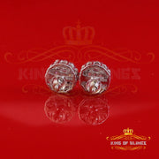 King of Bling's Men's/Womens White Silver 1.50ct VVS 'D' Moissanite Round Stud Earrings King of Blings