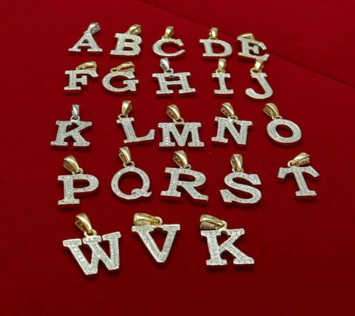 King Of Bling's Attractive Sterling SilverAll Alphabet Letter White Pendant with Cubic Zirconia