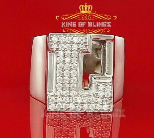 Cubic Zirconia 925 Sterling White Silver Alphabets A to Z Women's Ring Size 8 KING OF BLINGS