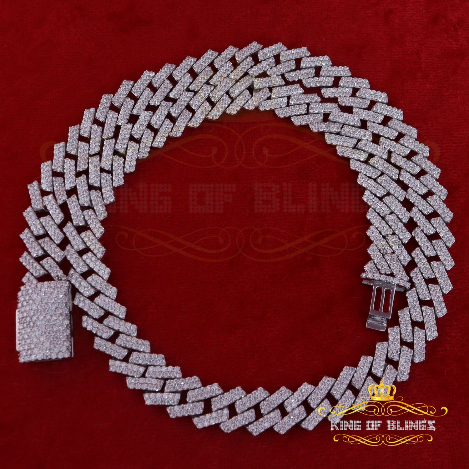 925 Silver 35ct Moissanite White Men's Cuban Necklace SZ20 inch & 14mm