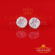 King of Bling's Mens/Womens 925 Silver White 1.50ct VVS 'D' Moissanite Stud Round Earrings KING OF BLINGS