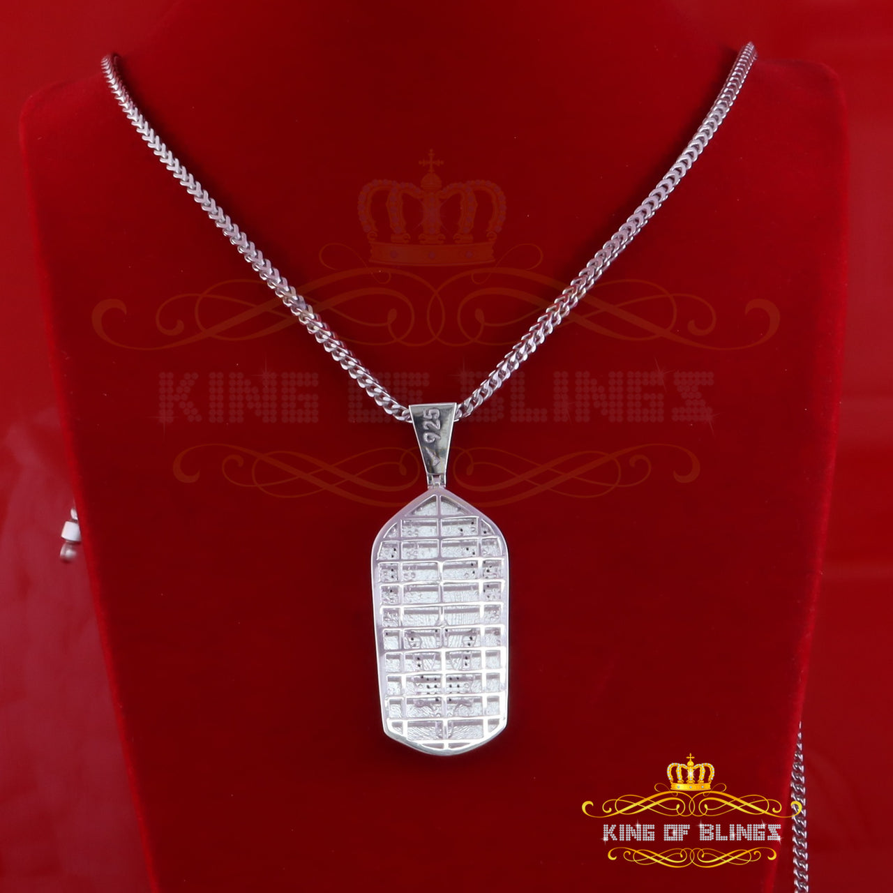 King Of Bling's New Real 0.33ct Diamond Silver Trident White Charm Fashion Necklace Pendant