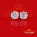 King of Bling's Men's/Womens 925 Silver White 2.00ct VVS 'D' Moissanite Round Stud Earrings KING OF BLINGS